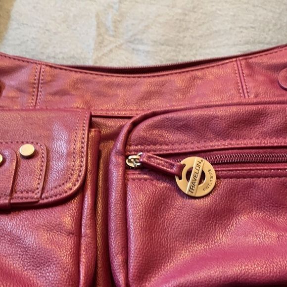 Travelon purse! EUC! Burgundy! 15”W and 9”high! - Picture 2 of 6